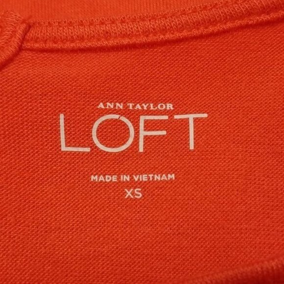 Loft Top Orange Raglan Sleeve Size Extra Small - Picture 3 of 4